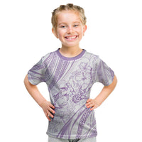 Sharks Couple Dreamy Polynesians Floral Sea Kid T Shirt Lilac - Polynesian Pride