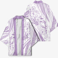Sharks Couple Dreamy Polynesians Floral Sea Kimono Lilac - Polynesian Pride