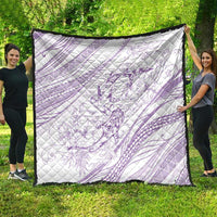 Sharks Couple Dreamy Polynesians Floral Sea Quilt Lilac - Polynesian Pride