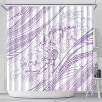 Sharks Couple Dreamy Polynesians Floral Sea Shower Curtain Lilac - Polynesian Pride