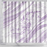 Sharks Couple Dreamy Polynesians Floral Sea Shower Curtain Lilac - Polynesian Pride