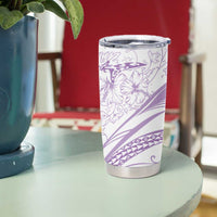 Sharks Couple Dreamy Polynesians Floral Sea Tumbler Cup Lilac - Polynesian Pride