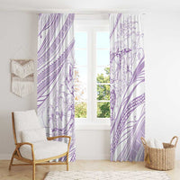 Sharks Couple Dreamy Polynesians Floral Sea Window Curtain Lilac - Polynesian Pride