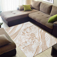 Sharks Couple Dreamy Polynesians Floral Sea Area Rug Hazel - Polynesian Pride