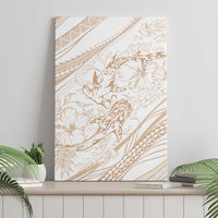 Sharks Couple Dreamy Polynesians Floral Sea Canvas Wall Art Hazel - Polynesian Pride