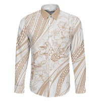 Sharks Couple Dreamy Polynesians Floral Sea Family Matching Mermaid Dress and Hawaiian Shirt Hazel LT7 Dad's Shirt - Long Sleeve Hazel - Polynesian Pride