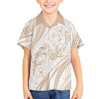 Sharks Couple Dreamy Polynesians Floral Sea Family Matching Mermaid Dress and Hawaiian Shirt Hazel LT7 Son's Shirt Hazel - Polynesian Pride