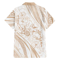 Sharks Couple Dreamy Polynesians Floral Sea Family Matching Off Shoulder Short Dress and Hawaiian Shirt Hazel LT7 - Polynesian Pride