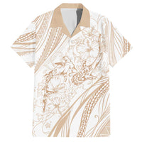 Sharks Couple Dreamy Polynesians Floral Sea Family Matching Short Sleeve Bodycon Dress and Hawaiian Shirt Hazel LT7 Dad's Shirt - Short Sleeve Hazel - Polynesian Pride