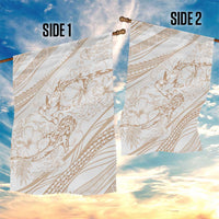 Sharks Couple Dreamy Polynesians Floral Sea Garden Flag Hazel - Polynesian Pride