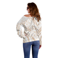 Sharks Couple Dreamy Polynesians Floral Sea Off Shoulder Sweater Hazel LT7 - Polynesian Pride