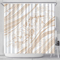 Sharks Couple Dreamy Polynesians Floral Sea Shower Curtain Hazel - Polynesian Pride