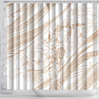 Sharks Couple Dreamy Polynesians Floral Sea Shower Curtain Hazel - Polynesian Pride