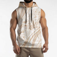 Sharks Couple Dreamy Polynesians Floral Sea Sleeveless Hoodie Hazel LT7 - Polynesian Pride
