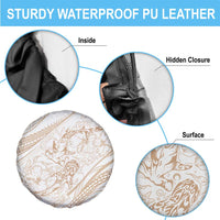 Sharks Couple Dreamy Polynesians Floral Sea Spare Tire Cover Hazel - Polynesian Pride