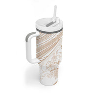 Sharks Couple Dreamy Polynesians Floral Sea Tumbler With Handle Hazel - Polynesian Pride