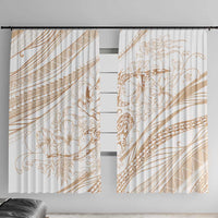 Sharks Couple Dreamy Polynesians Floral Sea Window Curtain Hazel - Polynesian Pride