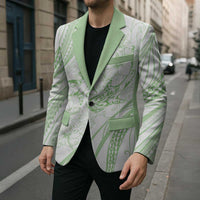 Sharks Couple Dreamy Polynesians Floral Sea Blazer Emerald - Polynesian Pride