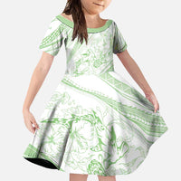 Sharks Couple Dreamy Polynesians Floral Sea Family Matching Summer Maxi Dress and Hawaiian Shirt Emerald - Polynesian Pride