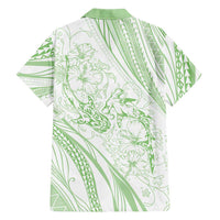 Sharks Couple Dreamy Polynesians Floral Sea Family Matching Summer Maxi Dress and Hawaiian Shirt Emerald - Polynesian Pride