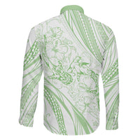 Sharks Couple Dreamy Polynesians Floral Sea Family Matching Summer Maxi Dress and Hawaiian Shirt Emerald - Polynesian Pride