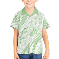 Sharks Couple Dreamy Polynesians Floral Sea Family Matching Summer Maxi Dress and Hawaiian Shirt Emerald - Polynesian Pride