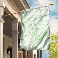 Sharks Couple Dreamy Polynesians Floral Sea Garden Flag Emerald - Polynesian Pride