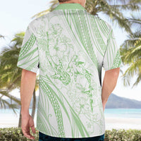 Sharks Couple Dreamy Polynesians Floral Sea Hawaiian Shirt Emerald - Polynesian Pride