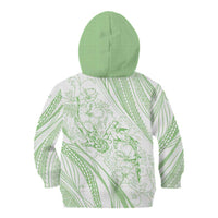 Sharks Couple Dreamy Polynesians Floral Sea Kid Hoodie Emerald LT7 - Polynesian Pride