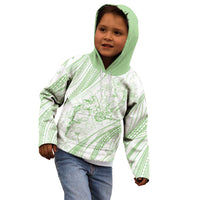 Sharks Couple Dreamy Polynesians Floral Sea Kid Hoodie Emerald LT7 - Polynesian Pride