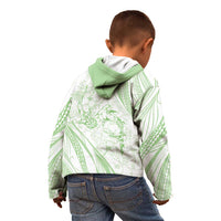 Sharks Couple Dreamy Polynesians Floral Sea Kid Hoodie Emerald LT7 - Polynesian Pride