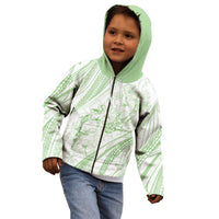 Sharks Couple Dreamy Polynesians Floral Sea Kid Hoodie Emerald LT7 - Polynesian Pride