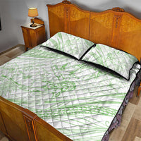 Sharks Couple Dreamy Polynesians Floral Sea Quilt Bed Set Emerald - Polynesian Pride