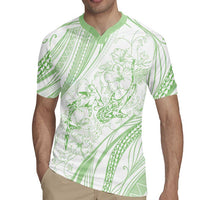 Sharks Couple Dreamy Polynesians Floral Sea Rugby Jersey Emerald - Polynesian Pride