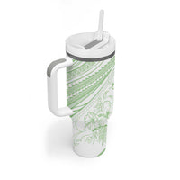 Sharks Couple Dreamy Polynesians Floral Sea Tumbler With Handle Emerald - Polynesian Pride