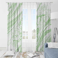 Sharks Couple Dreamy Polynesians Floral Sea Window Curtain Emerald LT7 - Polynesian Pride