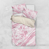 Sharks Couple Dreamy Polynesians Floral Sea Bedding Set Pink - Polynesian Pride