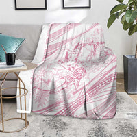 Sharks Couple Dreamy Polynesians Floral Sea Blanket Pink - Polynesian Pride