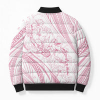 Sharks Couple Dreamy Polynesians Floral Sea Bomber Puffer Jacket Pink - Polynesian Pride