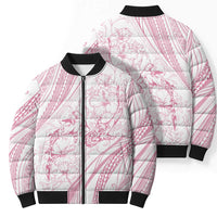 Sharks Couple Dreamy Polynesians Floral Sea Bomber Puffer Jacket Pink - Polynesian Pride