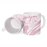Sharks Couple Dreamy Polynesians Floral Sea Ceramic Mug Pink - Polynesian Pride