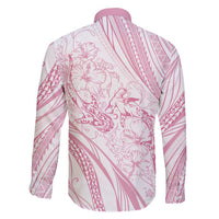 Sharks Couple Dreamy Polynesians Floral Sea Family Matching Mermaid Dress and Hawaiian Shirt Pink - Polynesian Pride