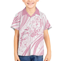 Sharks Couple Dreamy Polynesians Floral Sea Family Matching Mermaid Dress and Hawaiian Shirt Pink LT7 Son's Shirt Pink - Polynesian Pride
