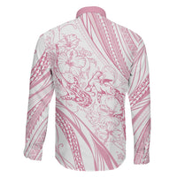 Sharks Couple Dreamy Polynesians Floral Sea Family Matching Off Shoulder Short Dress and Hawaiian Shirt Pink LT7 - Polynesian Pride