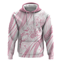 Sharks Couple Dreamy Polynesians Floral Sea Hoodie Pink - Polynesian Pride