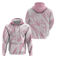 Sharks Couple Dreamy Polynesians Floral Sea Hoodie Pink - Polynesian Pride