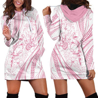 Sharks Couple Dreamy Polynesians Floral Sea Hoodie Dress Pink - Polynesian Pride