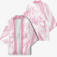 Sharks Couple Dreamy Polynesians Floral Sea Kimono Pink - Polynesian Pride