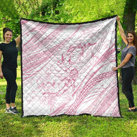 Sharks Couple Dreamy Polynesians Floral Sea Quilt Pink - Polynesian Pride