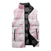Sharks Couple Dreamy Polynesians Floral Sea Sleeveless Puffer Jacket Pink LT7 - Polynesian Pride